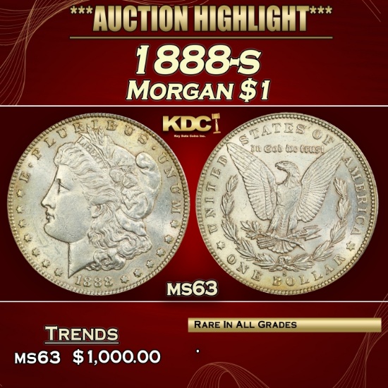 1888-s Morgan Dollar $1 ms63 USCG