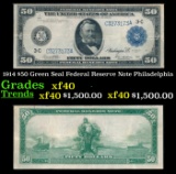 1914 $50 Green Seal Federal Reserve Note Grades xf Philadelphia