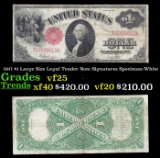 1917 $1 Large Size Legal Tender Note Grades vf+ Signatures Speelman/White