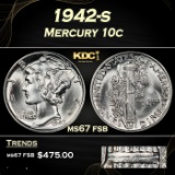 1942-s Mercury Dime 10c Grades ms67 fsb