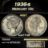 1936-s Mercury Dime 10c Grades ms67 FSB