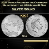 2022 Disney Pirates of the Caribbean: Silent Mary 1 oz .999 Silver $2 Niue