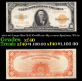 1922 $10 Large Size Gold Certificate Grades xf Signatures Speelman/White