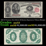 1891 $1 Treasury Note Edwin M Stanton Grades Select AU Signatures Tillman/Morgan