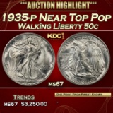 1935-p Walking Liberty Half Dollar Near Top Pop 50c ms67 SEGS