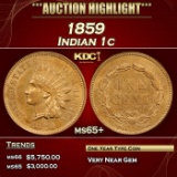 1859 Indian Cent 1c ms65+ SEGS