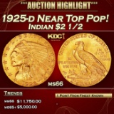 1925-d Gold Indian Quarter Eagle Near Top Pop! $2 1/2 ms66 USCG