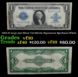 1923 $1 large size Silver Certificate Grades vf++ Signatures Speelman/White