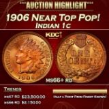 1906 Indian Cent Near Top Pop! 1c ms66+ rd SEGS
