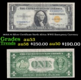 1935A $1 Silver Certificate North Africa WWII Emergency Currency Grades Select AU