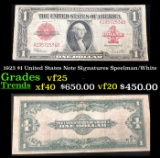 1923 $1 United States Note Grades vf+ Signatures Speelman/White