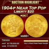 1904-p Gold Liberty Double Eagle Near Top Pop $20 ms66+ SEGS