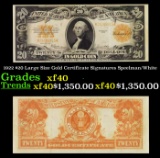 1922 $20 Large Size Gold Certificate Grades xf Signatures Speelman/White