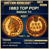 1883 Proof Indian Cent TOP POP! 1c pr67+ rb SEGS