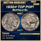 1930-p Buffalo Nickel TOP POP! 5c ms67+ SEGS