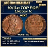 1913-d Lincoln Cent TOP POP! 1c ms66+ rd SEGS