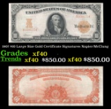 1907 $10 Large Size Gold Certificate Grades xf Signatures Napier/McClung