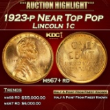 1923-p Lincoln Cent Near Top Pop 1c ms67+ rd SEGS