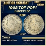 1908 Liberty Nickel TOP POP! 5c ms67 SEGS