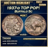 1937-d Buffalo Nickel TOP POP! 5c Grades ms68+ SEGS