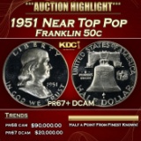 1951 Proof Franklin Half Dollar Near Top Pop 50c pr67+ DCAM SEGS