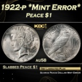 PCGS 1922-p Peace Dollar *Mint Error* $1 au58 PCGS