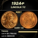 1924-p Lincoln Cent 1c Grades Gem+ Unc RD