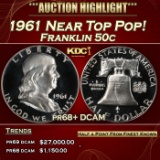 1961 Proof Franklin Half Dollar Near Top Pop! 50c pr68+ DCAM SEGS