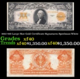 1922 $20 Large Size Gold Certificate Grades xf Signatures Speelman/White