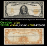 1907 $10 Large Size Gold Certificate Grades vf+ Signatures Parker/Burke