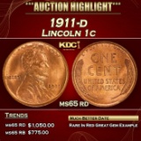1911-d Lincoln Cent 1c ms65 rd SEGS