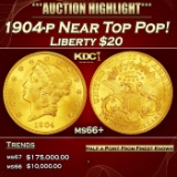 1904-p Gold Liberty Double Eagle Near Top Pop! $20 ms66+ SEGS
