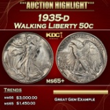 1935-d Walking Liberty Half Dollar 50c ms65+ SEGS