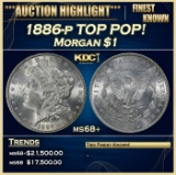 1886-p Morgan Dollar TOP POP! $1 ms68+ SEGS