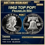 1962 Proof Franklin Half Dollar TOP POP! 50c pr69 DCAM SEGS