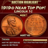 1919-d Lincoln Cent Near Top Pop! 1c ms67 rd SEGS