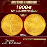1908-s Gold St. Gaudens Double Eagle $20 ms63 SEGS