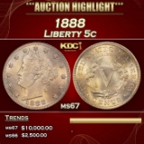 1888 Liberty Nickel 5c ms67 SEGS