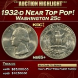 1932-d Washington Quarter Near Top Pop! 25c ms65+ SEGS