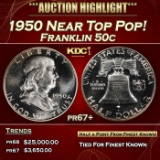 1950 Proof Franklin Half Dollar Near Top Pop! 50c pr67+ SEGS