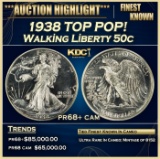1938 Proof Walking Liberty Half Dollar TOP POP! 50c pr68+ cam SEGS