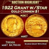 1922 Grant w/Star Gold Commem Dollar 1 ms67 SEGS