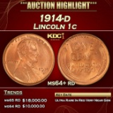 1914-d Lincoln Cent 1c ms64+ rd SEGS
