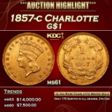 1857-c Gold Dollar Charlotte $1 ms61 USCG