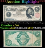 1891 $5 Large Size Silver Certificate Grant Grades xf Signatures Tillman/Morgan
