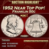1952 Proof Franklin Half Dollar Near Top Pop! 50c pr68+ SEGS