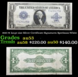 1923 $1 large size Silver Certificate Grades Select AU Signatures Speelman/White