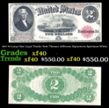 1917 $2 Large Size Legal Tender Note Thomas Jefferson Grades xf Signatures Speelman/White