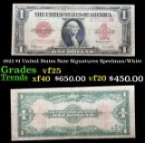 1923 $1 United States Note Grades vf+ Signatures Speelman/White