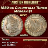1880-cc Morgan Dollar Colorfully Toned $1 ms66+ SEGS